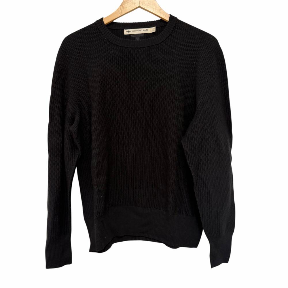 Untouched World Black Liv Merino Wool Knit Sweater Sz XL